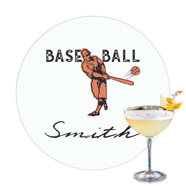 Custom Retro Baseball Printed Drink Topper (Personalized)