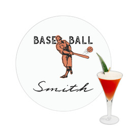 Retro Baseball Printed Drink Topper -  2.5" (Personalized)