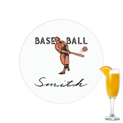 Retro Baseball Printed Drink Topper - 2.15" (Personalized)
