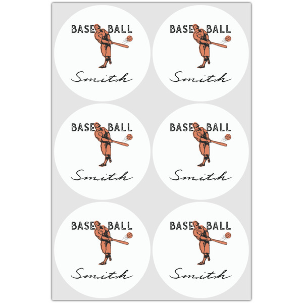Retro Baseball Drink Topper - XLarge - Set of 6