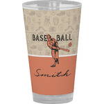 Retro Baseball Pint Glass - Full Color (Personalized)