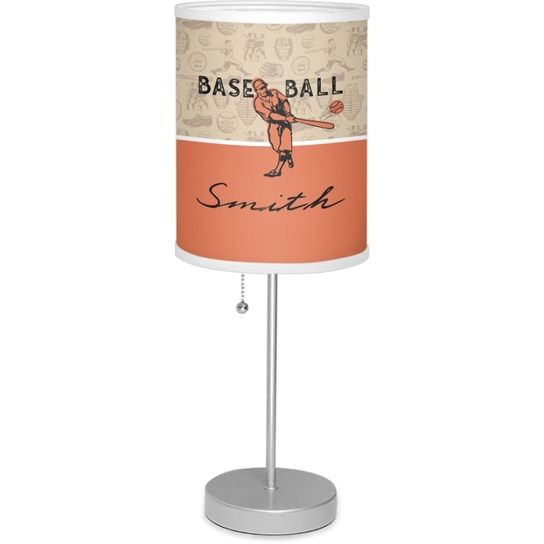 Custom Retro Baseball Lamp with Drum Shade (Personalized)