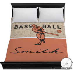 Retro Baseball Duvet Cover - Full / Queen (Personalized)
