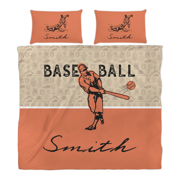 Retro Baseball Duvet Cover Set - King - Alt Approval