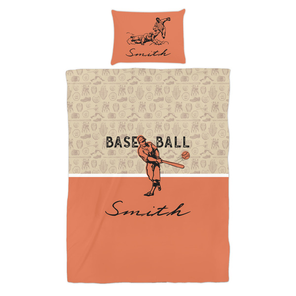 Retro Baseball Duvet Cover Set - Twin - Alt Approval