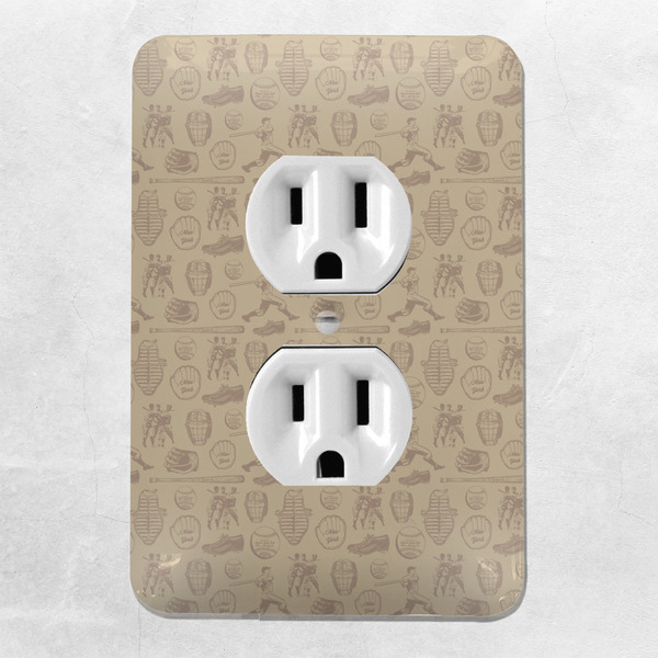 Retro Baseball Electric Outlet Plate - LIFESTYLE
