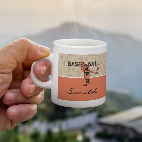 Custom Retro Baseball Single Shot Espresso Cup - Single (Personalized)