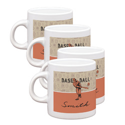 Retro Baseball Single Shot Espresso Cups - Set of 4 (Personalized)