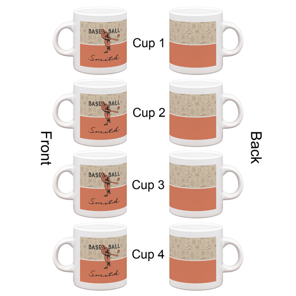 Retro Baseball Espresso Cup Set of 4 - Apvl