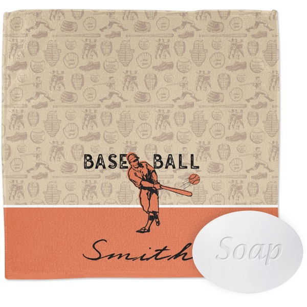 Retro Baseball Wash Cloth with soap
