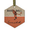 Retro Baseball Flat Glass Ornament - Hexagon w/ Name or Text