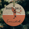 Retro Baseball Frosted Glass Ornament - Round (Lifestyle)