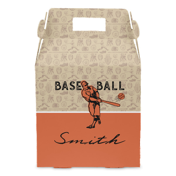 Retro Baseball Gable Favor Box - Front