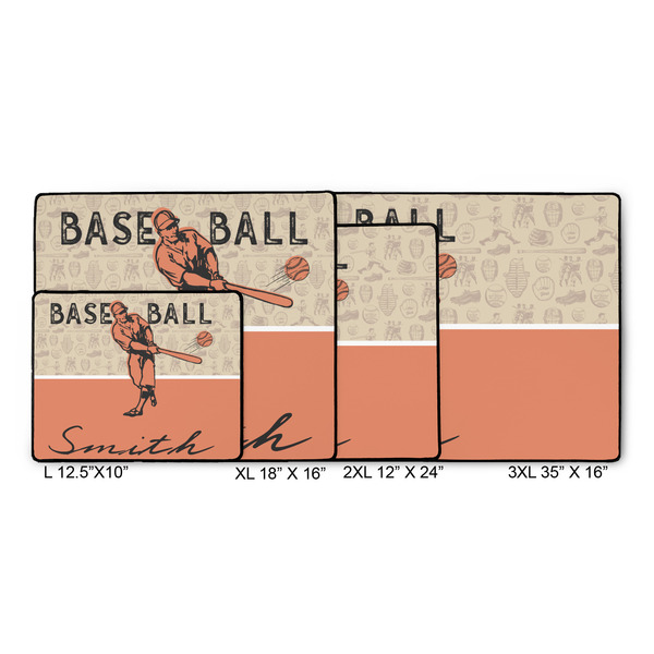 Retro Baseball Gaming Mats - SIZE CHART