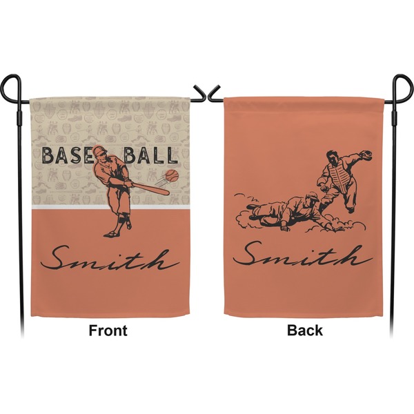 Retro Baseball Garden Flag - Double Sided Front and Back