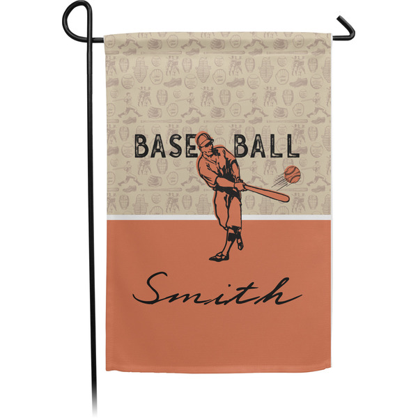 Custom Retro Baseball Small Garden Flag - Single Sided w/ Name or Text