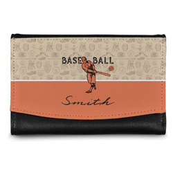 Retro Baseball Genuine Leather Women's Wallet - Small (Personalized)