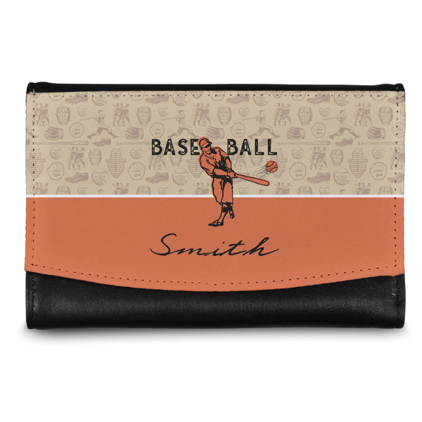 Custom Retro Baseball Genuine Leather Women's Wallet - Small (Personalized)