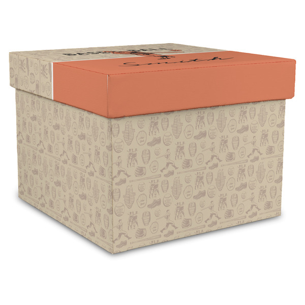 Custom Retro Baseball Gift Box with Lid - Canvas Wrapped - XX-Large (Personalized)