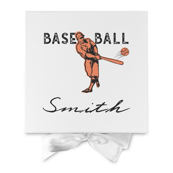 Retro Baseball Gift Boxes with Magnetic Lid - White - Approval