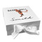 Retro Baseball Gift Boxes with Magnetic Lid - White - Front