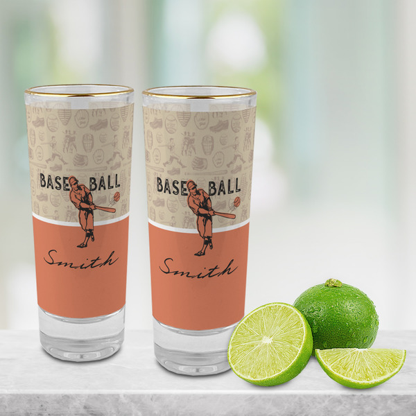 Retro Baseball Glass Shot Glass - 2 oz - LIFESTYLE