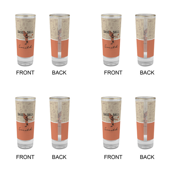 Retro Baseball Glass Shot Glass - 2 oz - Set of 4 - APPROVAL