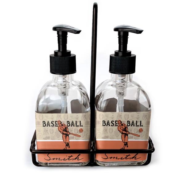 Custom Retro Baseball Glass Soap & Lotion Bottles (Personalized)