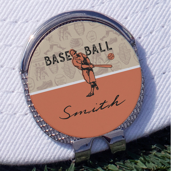 Custom Retro Baseball Golf Ball Marker - Hat Clip