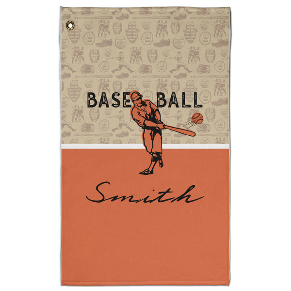 Custom Retro Baseball Golf Towel - Poly-Cotton Blend - Large w/ Name or Text