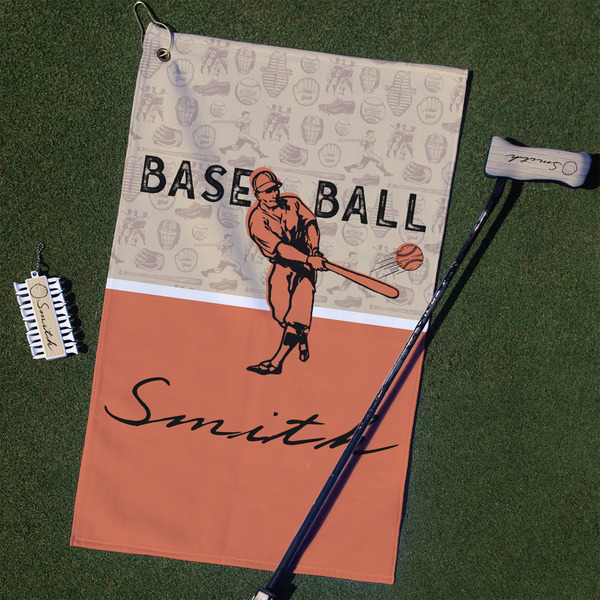 Custom Retro Baseball Golf Towel Gift Set (Personalized)