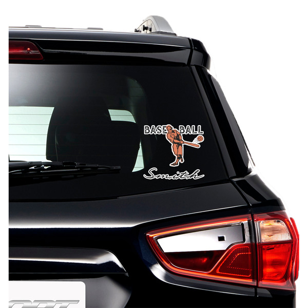 Retro Baseball Graphic Car Decal (On Car Window)