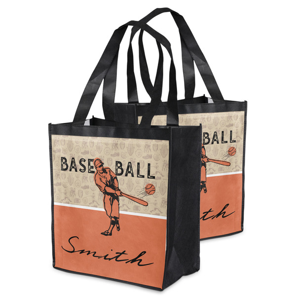 Retro Baseball Grocery Bag - MAIN