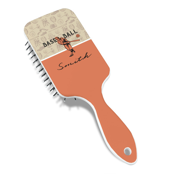 Retro Baseball Hair Brush - Angle View