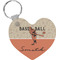 Retro Baseball Heart Plastic Keychain w/ Name or Text