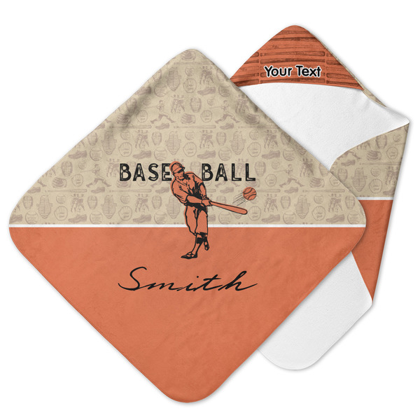 Custom Retro Baseball Hooded Baby Towel (Personalized)