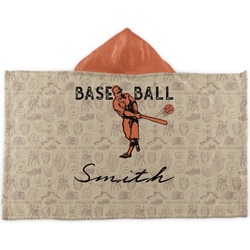 Retro Baseball Kids Hooded Towel (Personalized)