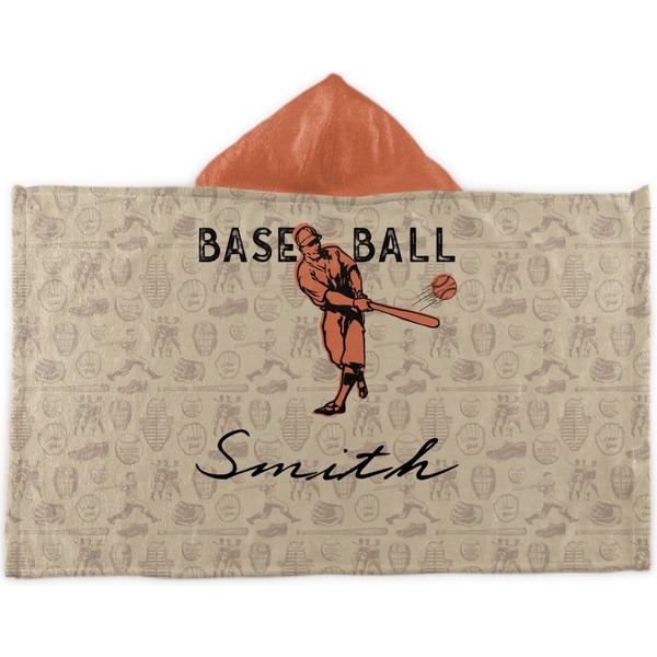 Custom Retro Baseball Kids Hooded Towel (Personalized)