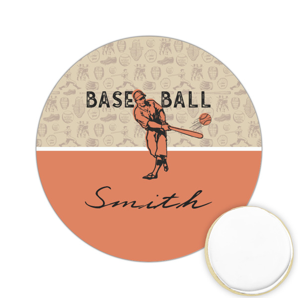 Custom Retro Baseball Printed Cookie Topper - 2.15" (Personalized)