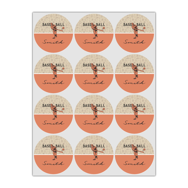 Retro Baseball Icing Circle - Small - Set of 12