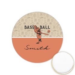 Retro Baseball Printed Cookie Topper - 1.25" (Personalized)