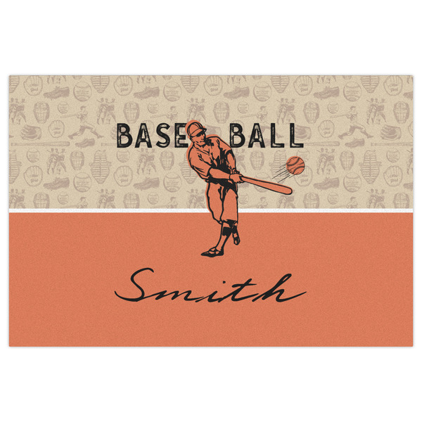 Retro Baseball Indoor / Outdoor Rug - 2'x3' - Front Flat