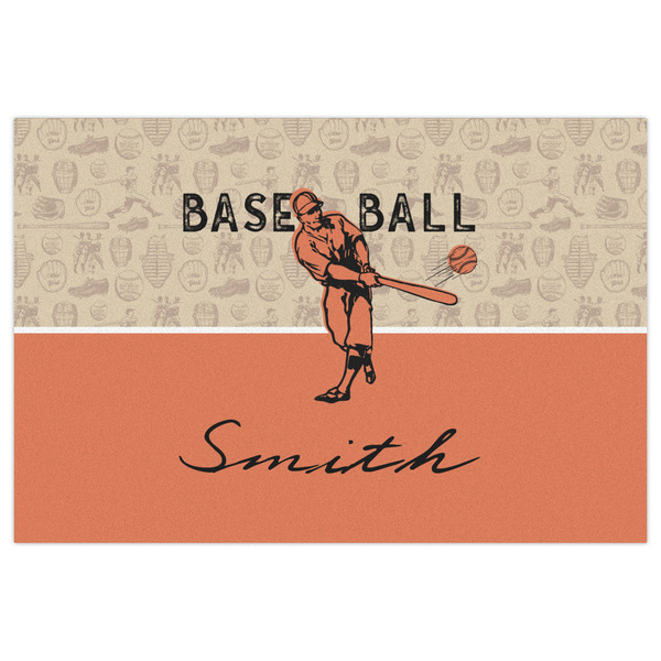 Retro Baseball Indoor / Outdoor Rug - 4'x6' - Front Flat