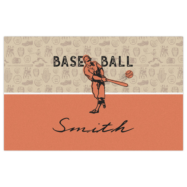 Retro Baseball Indoor / Outdoor Rug - 5'x8' - Front Flat