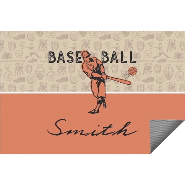 Custom Retro Baseball Indoor / Outdoor Rug (Personalized)