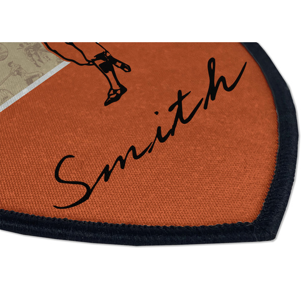 Retro Baseball Iron on Shield 3 Detail