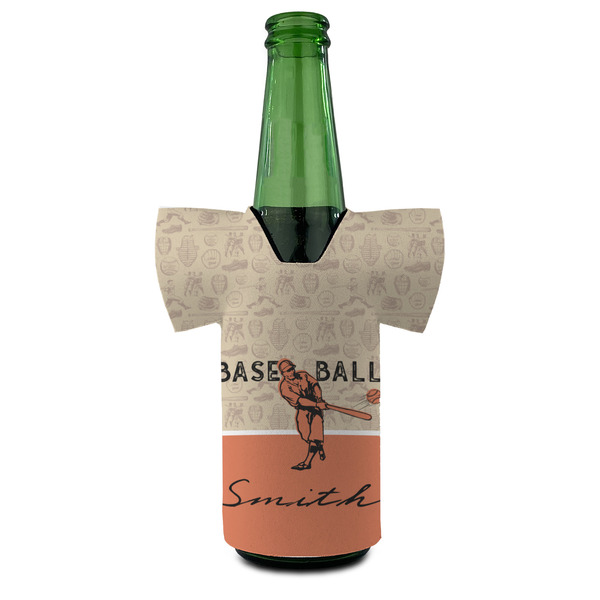 Retro Baseball Jersey Bottle Cooler - FRONT (on bottle)