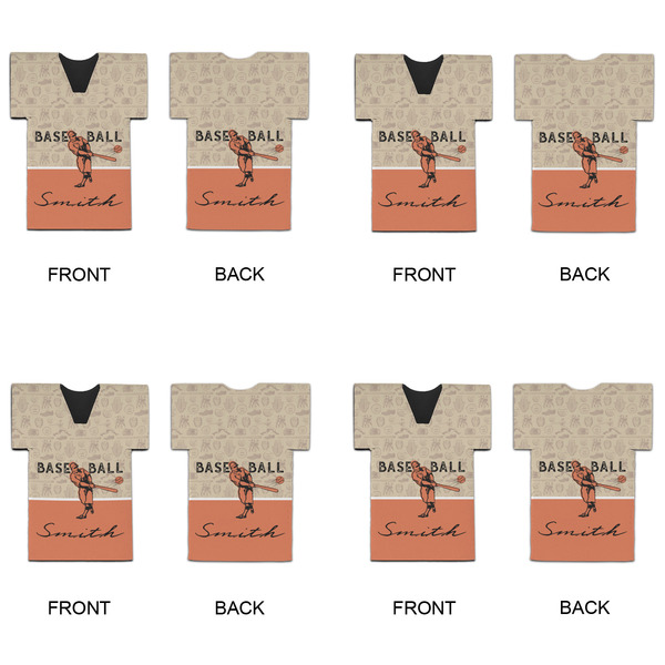 Retro Baseball Jersey Bottle Cooler - Set of 4 - APPROVAL