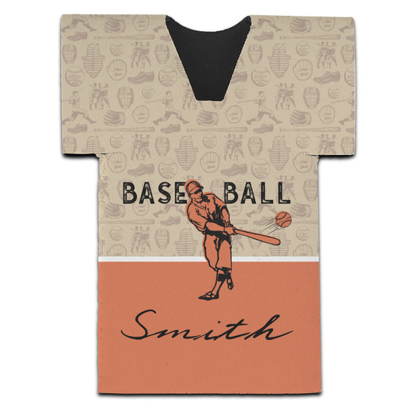 Retro Baseball Jersey Bottle Cooler - Set of 4 - FRONT (flat)