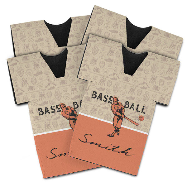 Retro Baseball Jersey Bottle Cooler - Set of 4 - MAIN (flat)